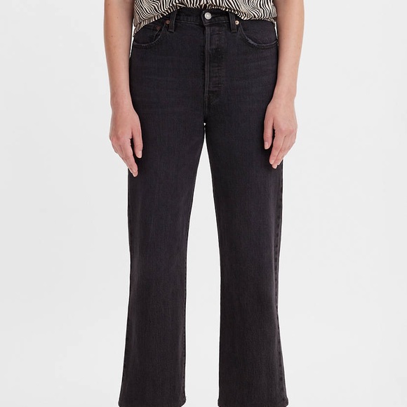 Levi’s button fly ribcage straight ankle Jean Black 30 - Picture 2 of 7